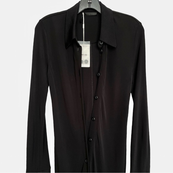 Helmut Lang Viscose Midi Shirt Dress Black Medium NWT - Picture 11 of 16